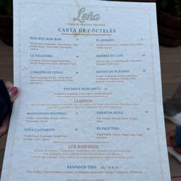 Drink menu Drink menu