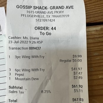 Gossip Shack 2 - Chicken Wings Near Me - Pflugerville, Texas