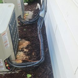 Mechanical Air Specialties - Refrigerant Piping going to the Goodman 2 ton side discharge condensing units.