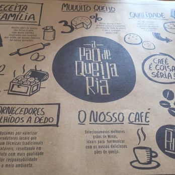 A Pão de Queijaria - Placemat explaining how their ingredients are premium quality - Cafes Near Me - Belo Horizonte, MG A Pão de Queijaria - Placemat explaining how their ingredients are premium quality - Cafes Near Me - Belo Horizonte, MG