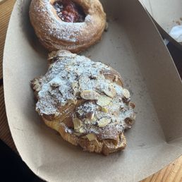 Guava roll and almond croissant