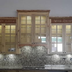 Scott Robeson Custom Woodworking and Fine Cabinetry - Beetle Killed Pine Cabinets for Broken Kettle Wine Cellar in Akron, IA