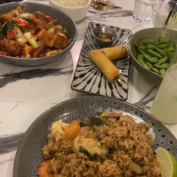 Kin Long Beach - Spicy Fried Rice, Nutty Chicken, Veggies Roll - Thai Near Me - Long Beach, California