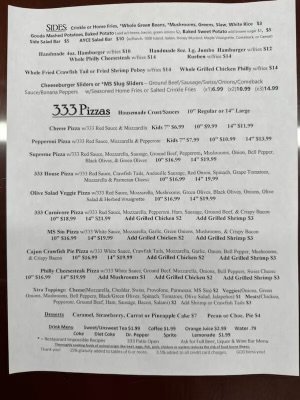 Menu photo 3 333 Restaurant Grenada, MS Menu photo 3 333 Restaurant Grenada, MS