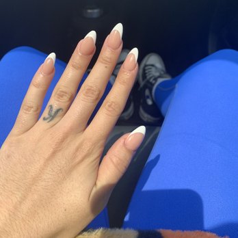 Highland Nails & Spa - Almond shaped French tips - Nail Salons Near Me - Austin, Texas Highland Nails & Spa - Almond shaped French tips - Nail Salons Near Me - Austin, Texas