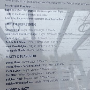 Cove Brewery - menu - Brewpubs Near Me - Deerfield Beach, Florida