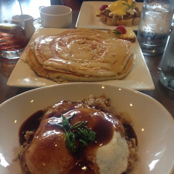 Moena Café - a shot of the short rib loco moco, chantilly banana pancakes, and kalua eggs benedict. all awesome. - Cafes Near Me - Honolulu, Hawaii Moena Café - a shot of the short rib loco moco, chantilly banana pancakes, and kalua eggs benedict. all awesome. - Cafes Near Me - Honolulu, Hawaii