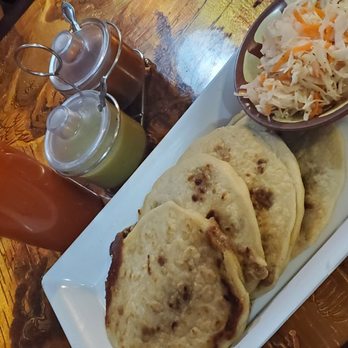 RJM Rancho BBQ - two plates of food and a drink - Salvadoran Near Me - Passaic, New Jersey