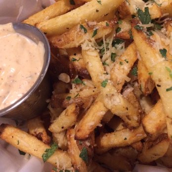 LSA Burger - Garlic fries - Cocktail Bars Near Me - Denton, Texas