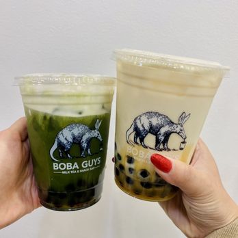 Boba Guys - Peppermint Matcha Cloud with Boba and Caramel Kiss with Boba (Oat Milk) - Coffee & Tea Near Me - Oakland, California Boba Guys - Peppermint Matcha Cloud with Boba and Caramel Kiss with Boba (Oat Milk) - Coffee & Tea Near Me - Oakland, California