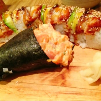 Fortune House - Spicy salmon hand roll and dragon roll - Japanese Near Me - Burke, Virginia