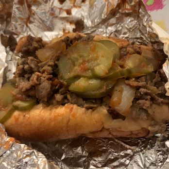 Max's Steaks - cheesesteak with provolone, pickles & ketchup - Sandwiches Near Me - Philadelphia, Pennsylvania Max's Steaks - cheesesteak with provolone, pickles & ketchup - Sandwiches Near Me - Philadelphia, Pennsylvania