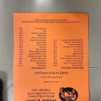 Main Event  - Menu - Diners Near Me - Lancaster, Ohio