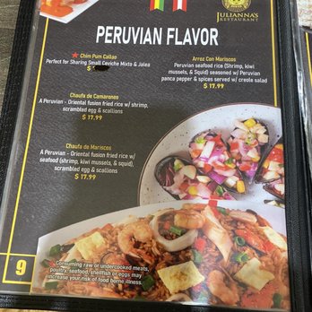 Julianna's Restaurant - Menu - Peruvian Near Me - Providence, Rhode Island