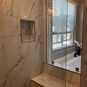 City Tile & Cabinets - a bathroom with a large window - Flooring Near Me - Anaheim, California