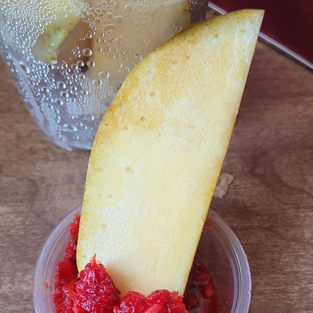 Tita Celia's - Mangos with stinky sauce aka shrimp sauce. Sauce is good but can be more stinkier. Lol $4 now - Filipino Near Me - Carson, California Tita Celia's - Mangos with stinky sauce aka shrimp sauce. Sauce is good but can be more stinkier. Lol $4 now - Filipino Near Me - Carson, California