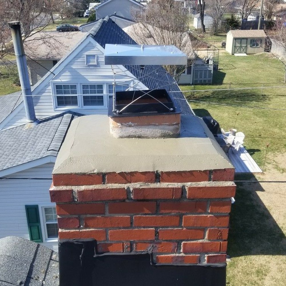 EES Services - New crown and damper (note that new damper is shown OPEN - it can also easily be closed via a pull chain inside the fireplace) - Air Duct Cleaning Near Me - Silver Spring, Maryland