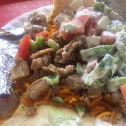 Chicken Gyro with white sauce.