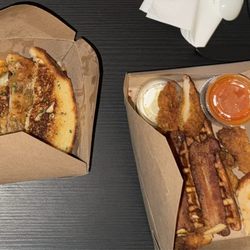 Monkless Belgian Ales - Brie Sandwich & Chicken & Lige Waffles