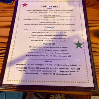 Gracia’s Taqueria & More - Cantina/Drink menu - Mexican Near Me - Commack, New York Gracia’s Taqueria & More - Cantina/Drink menu - Mexican Near Me - Commack, New York