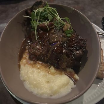 Frog & Slim - Braised pork shank on mashed potatoes. My birthday dinner two years in a row - New American Near Me - Sacramento, California Frog & Slim - Braised pork shank on mashed potatoes. My birthday dinner two years in a row - New American Near Me - Sacramento, California