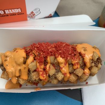 Two Hands Corn Dog - Potato Dog - Fast Food Near Me - Grand Prairie, Texas Two Hands Corn Dog - Potato Dog - Fast Food Near Me - Grand Prairie, Texas