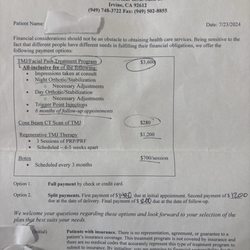 John Kim, DDS - Copy of services I paid for but did not receive