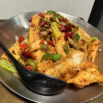Chuan House - Fish with Fried Tofu Dry Pot - Noodles Near Me - Seattle, Washington