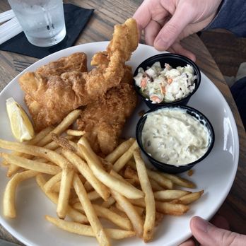 Dry Dock Waterfront Grill - Fish n Chips Plate - Seafood Near Me - Longboat Key, Florida Dry Dock Waterfront Grill - Fish n Chips Plate - Seafood Near Me - Longboat Key, Florida