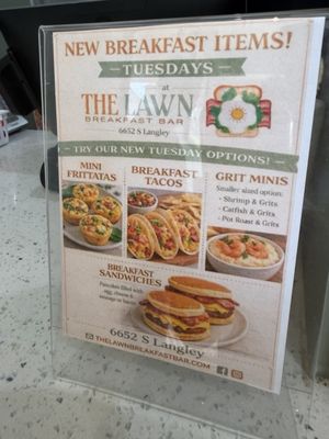 Menu photo 2 The Lawn Breakfast Bar Chicago, IL Menu photo 2 The Lawn Breakfast Bar Chicago, IL