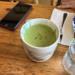 Savoy Cafe & Deli - Matcha tea with oat milk.