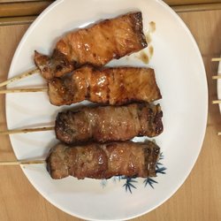 Yamakawa - Awesome BBQ Salmon and Chicken! (12 and 18 on the menu)