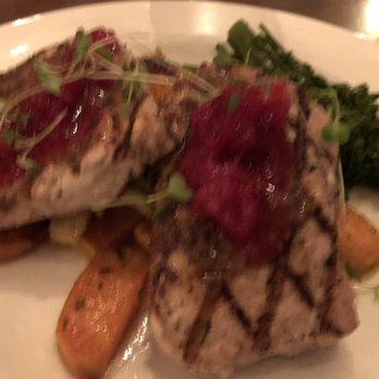 Copper Door - Pork chop with apple from seasonal menu - New American Near Me - Bedford, New Hampshire