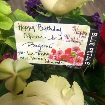Blue Petals - Note card fixed the way you request it! :) - Floral Designers Near Me - Hesperia, California