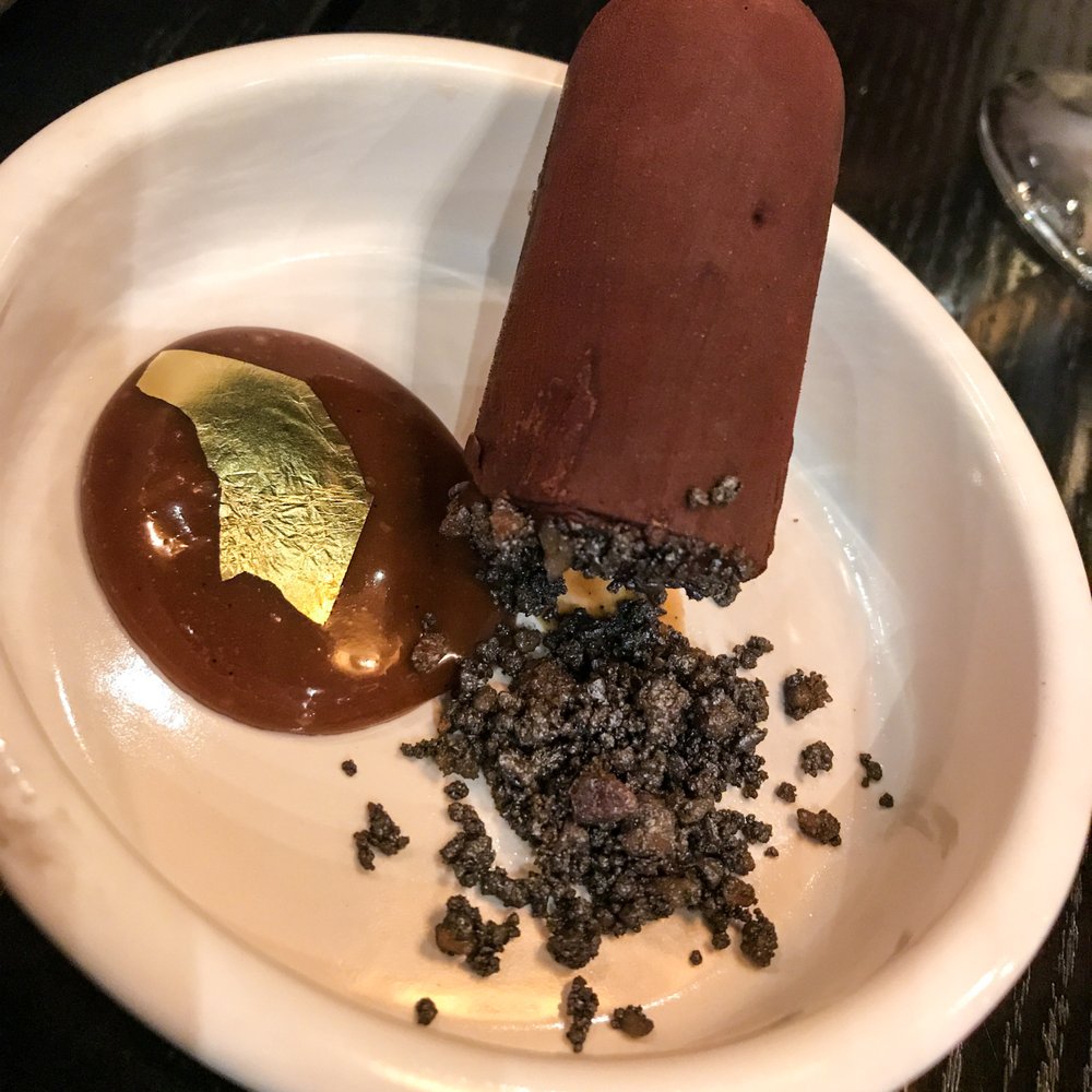 Toro Toro - El Havanito- Banana Rum cake, caramel cortadito sauce, pecan crunch, vanilla angel mousse filled cigarrillo - Steakhouses Near Me - Miami, Florida
