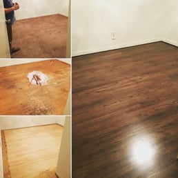 Carpet, carpet ripped up, sanded and then the finished results Carpet, carpet ripped up, sanded and then the finished results