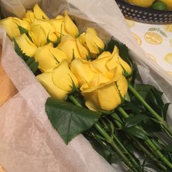 Carefully boxed roses.
