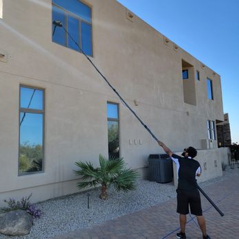 Ace Window Cleaning - Making light work of this big project with our pure water cleaning - Window Washing Near Me - Mesa, Arizona