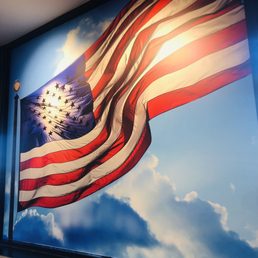 an american flag on display an american flag on display