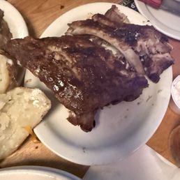 My mom nearly chipped a tooth biting into the middle of these ribs. Please be wary when ordering this specific main entree. My mom nearly chipped a tooth biting into the middle of these ribs. Please be wary when ordering this specific main entree.