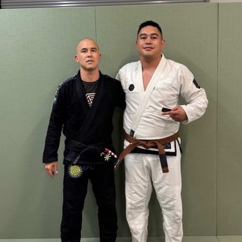 Conde Koma Jiu-Jitsu - Me with the owner and head instructor, Prof Chris Gutierrez. - Brazilian Jiu-jitsu Near Me - Los Alamitos, California