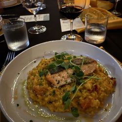 Orolo - Chinook salmon with risotto base.