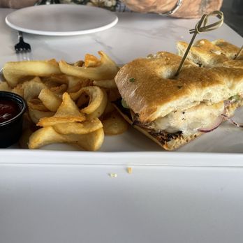 Domenico’s Italian Chop House - Focaccia chicken sandwich with fries - Italian Near Me - Temecula, California