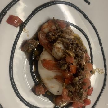 Culinaria - Puttanesca di Gamberi con burrata e nero di seppia - Italian Near Me - Rome, RM Culinaria - Puttanesca di Gamberi con burrata e nero di seppia - Italian Near Me - Rome, RM