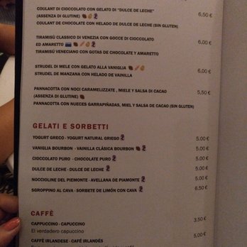 Più di Prima - Carta - Italian Near Me - Madrid, M Più di Prima - Carta - Italian Near Me - Madrid, M