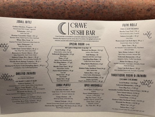 Menu photo 2 Crave Sushi Bar New York, NY Menu photo 2 Crave Sushi Bar New York, NY