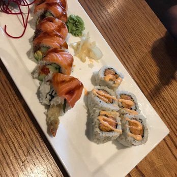 Gyoko Sushi & Bar - Spicy salmon and red dragon. Fiancé says it's "excellent" - Sushi Bars Near Me - Toronto, Ontario Gyoko Sushi & Bar - Spicy salmon and red dragon. Fiancé says it's "excellent" - Sushi Bars Near Me - Toronto, Ontario