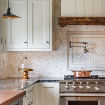 Architessa - Vienna - White marble kitchen backsplash - Kitchen & Bath Near Me - Vienna, Virginia