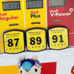 Shell - Regular, Plus, and V-Power prices per gallon. 5/9/26