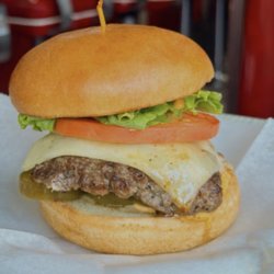 Bryan's Neighborhood Coney - Cheeseburger with Swiss tomato, lettuce, and mayo